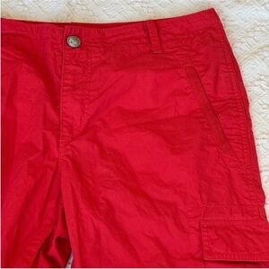 Ralph Lauren Red Ankle Cropped Cargo Pants